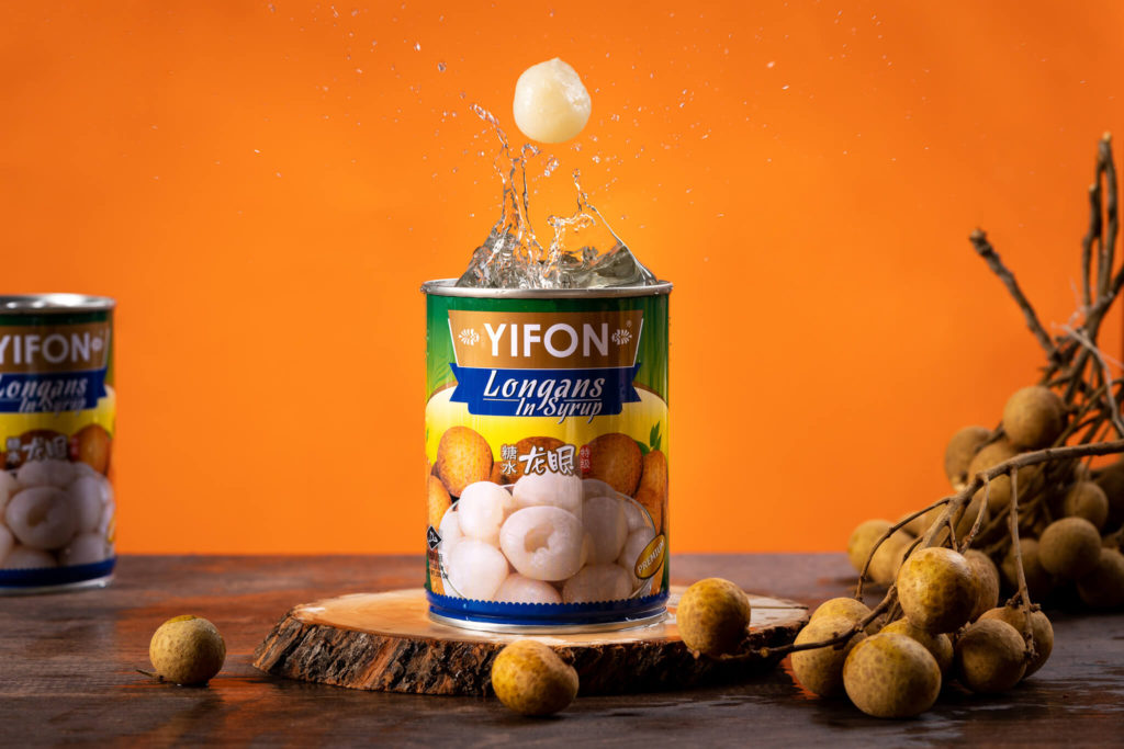 Canned Food Photography Yifon Longan falling into Can